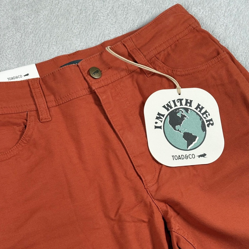 Toad&Co Earthworks 5 Pocket Skinny Pants Auburn Rust Orange Size 4 NWT